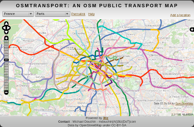 Réseau de transilien de rer de métro et de tramway de Paris