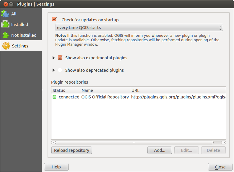 QGIS Plugin manager in desktop