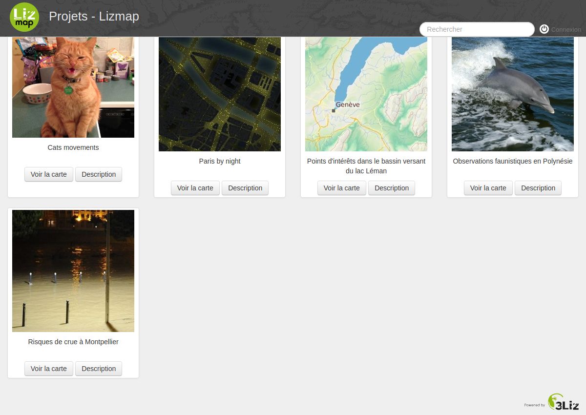 Cartes de démonstration Lizmap